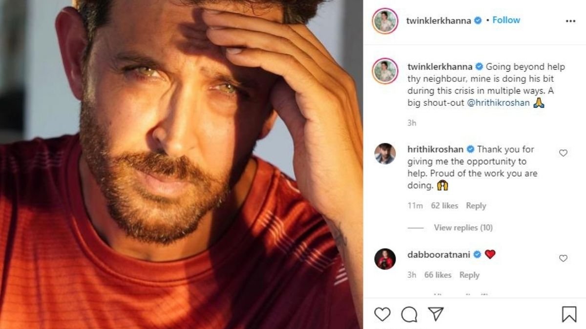 Twinkle Khanna lauds Hrithik Roshan for doing his bit towards COVID relief (1)