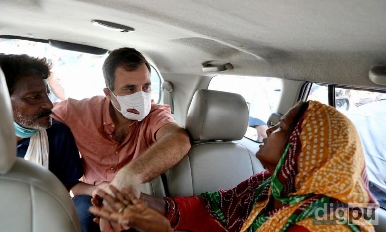 Rahul Gandhi meeting the parents of Delhi Cantt rape victim