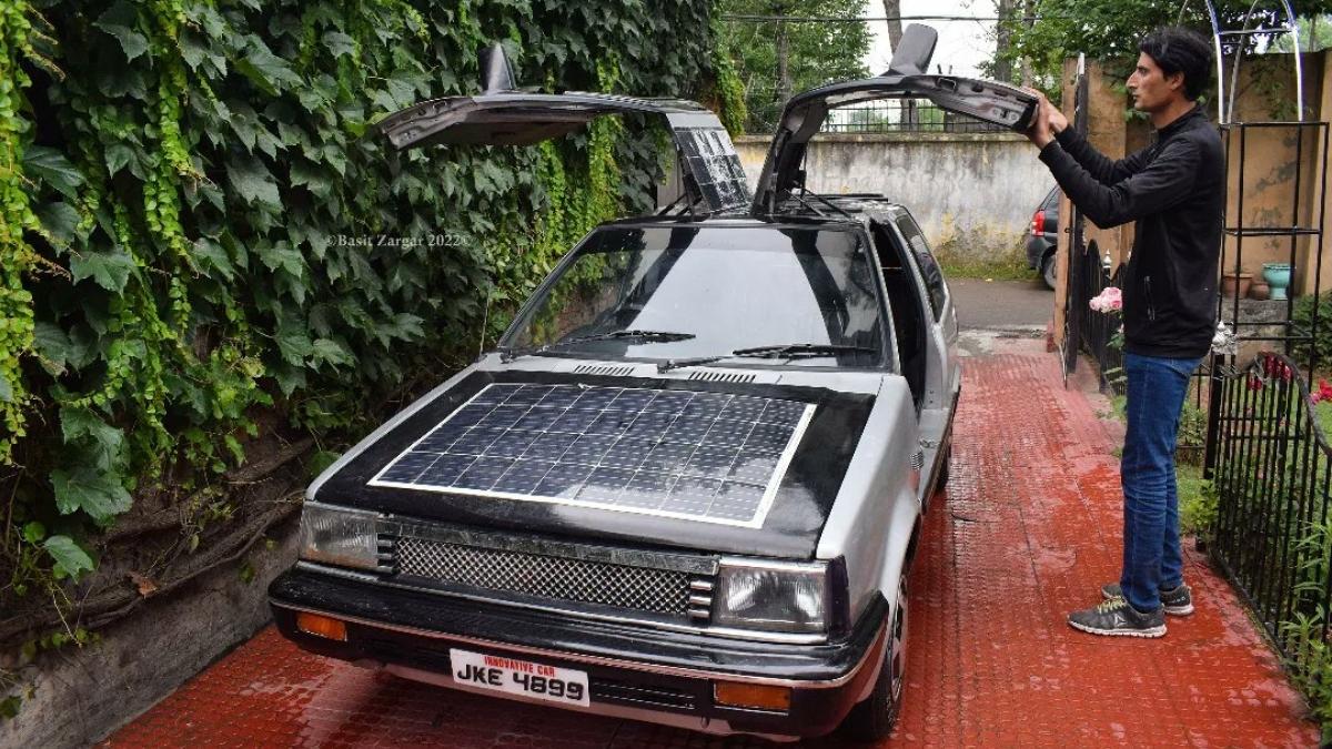 In a first, Kashmiri teacher develops solar-powered car