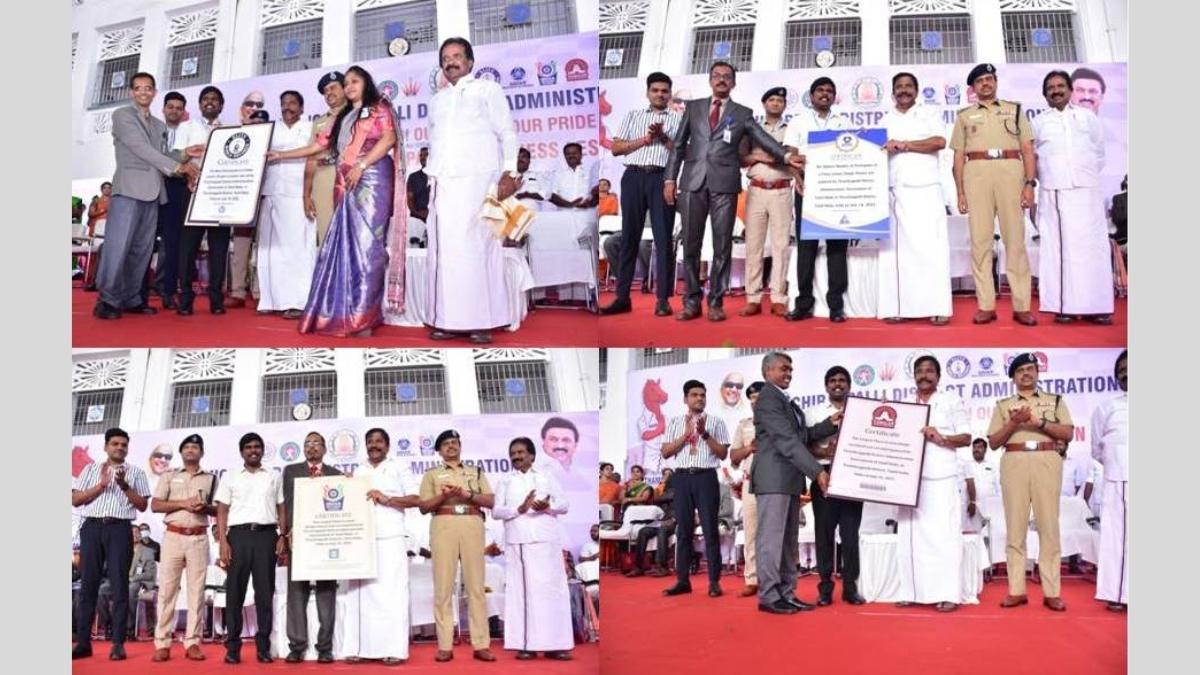 Tiruchirappalli District Administration in TN Sets Elite World Records for the Title Most Participants in a Chess Lesson